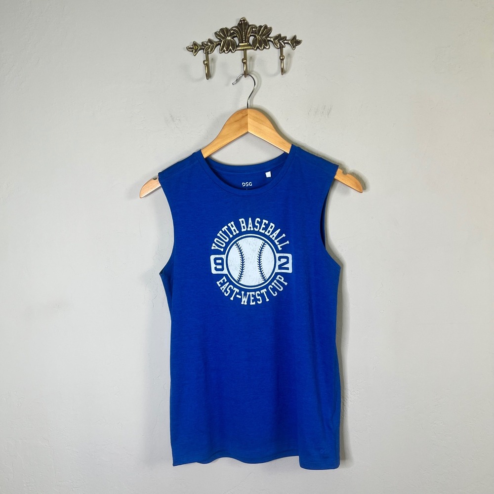 DSG Tank Top Youth Baseball East-West Cup Boys Size Large Royal Blue NEW